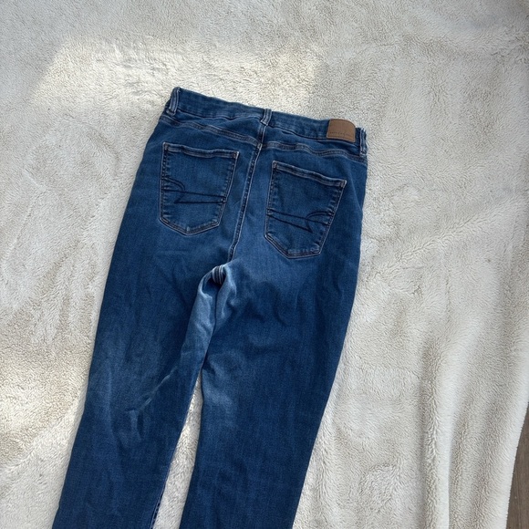American Eagle Curvy High Rise Jeggings Size 10 Regular | Dark Wash Denim | - Picture 8 of 9